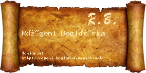 Régeni Boglárka névjegykártya